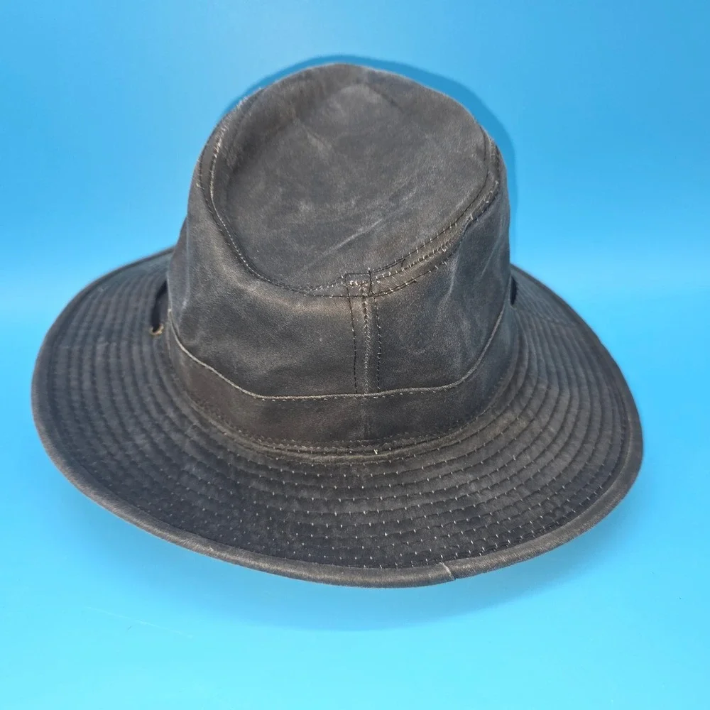 Signatures Waxed Cotton Safari Hat Wide‎ Brim Fedora Brown S/M